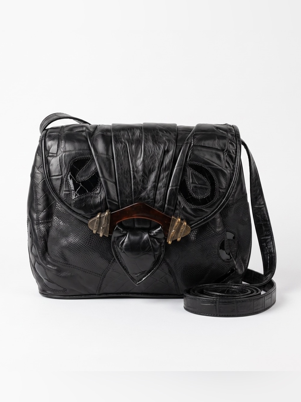 VINTAGE PARK AVENUE GENUINE LEATHER PATCHWORK CROSSBODY PURSE